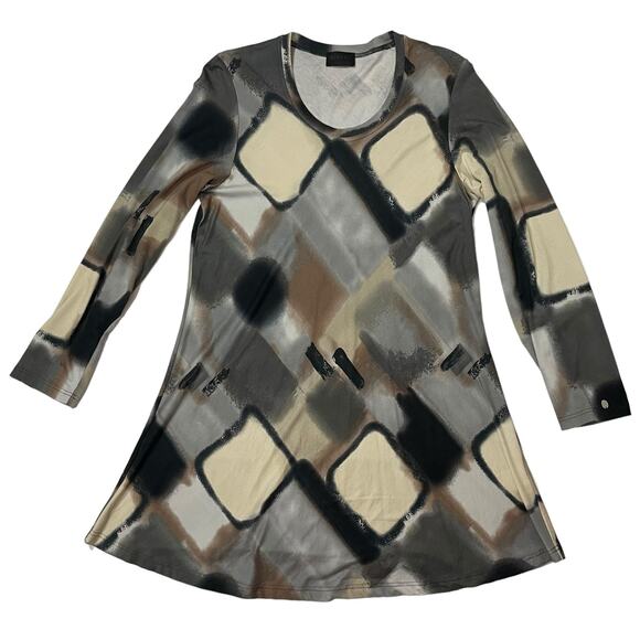 Q'Neel Neutral Printed Long Sleeve Tunic - US 8 - Picture 5 of 11